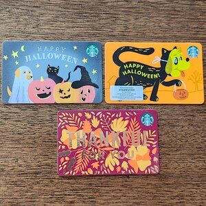 ADORABLE FALL Starbucks Halloween Gift Cards 2020-2021 Starbucks Thanksgiving